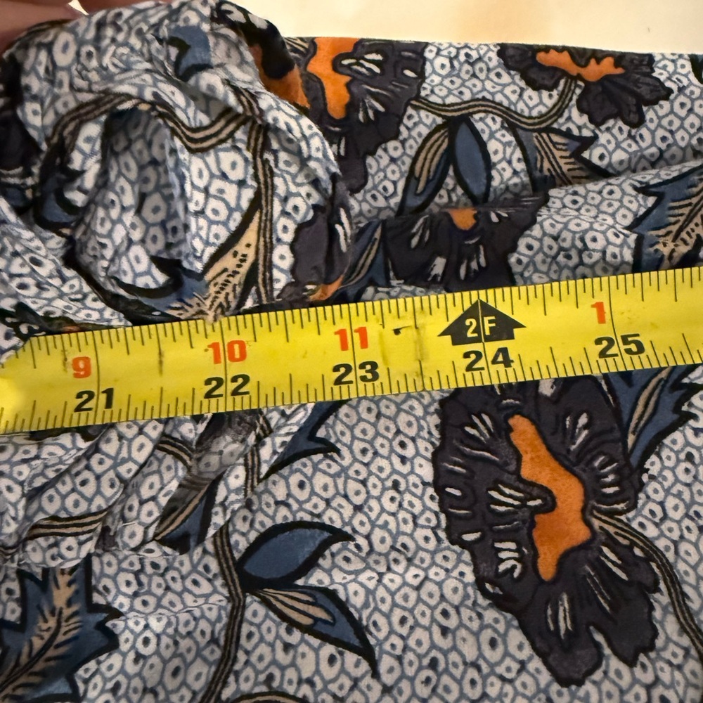 Anthropologie Blue Floral Smocked Mini Dress, Size L Worn on TV - Picture 15 of 16